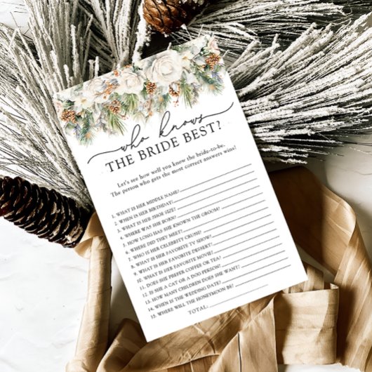 Papier Floral d'hiver qui connaît Marié le meilleur jeu d