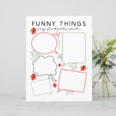 Papier Floral Drôle Que Mes Étudiants Ont Dit (Debout devant)