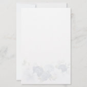 Papier Floral Dusty Bleu Faire-part de mariage botanique (Dos)
