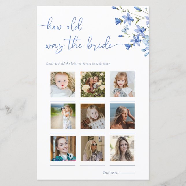 Papier Floral Dusty Blue Quel Âge Était Le Jeu De Photo D (Devant)