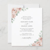 Papier Floral Dusty Rose Budget Faire-part de mariage (Devant)