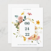 Papier Floral Enregistrer la date | Sutton (Devant / Derrière)