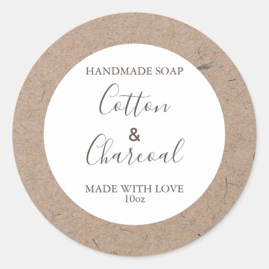 Papier floral Étiquette savon personnalisable (Devant)