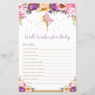 Papier Floral Fairy Well Wings for Baby shower Game