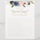 Papier Floral Gold Fête des mariées Qu'a dit Groom (Devant)