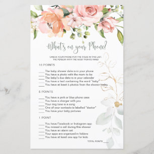 Papier Floral Greenery Baby What's on Your Phone Game