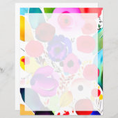 Papier Floral lumineux multicolore (Devant / Derrière)