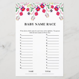 Papier Floral Mexicain Nom de la race Baby shower de jeu