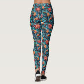 Papier floral motif sans soudure Leggings (Dos)