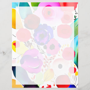 Papier Floral multicolore brillant