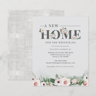 Papier Floral Nous avons déplacé l'adresse Moving Faire-p