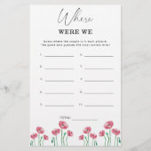 Papier Floral Où étions-nous jeu de douche nuptiale (Devant)