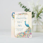 Papier Floral Peacock invitation budgétaire (Debout devant)