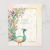 Papier Floral Peacock invitation budgétaire (Dos)