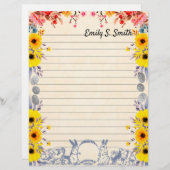 Papier floral personnalisé à bordure de Pâques (Devant / Derrière)