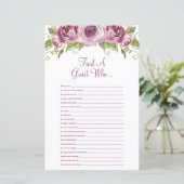 Papier Floral pourpre Trouvez le jeu de Fête des mariées  (Debout devant)