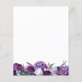 Papier Floral Purple Aquarelle Mariage Enregistrer la dat (Dos)