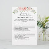 Papier Floral Qu'est-ce que le marié a dit jeu de douche  (Debout devant)