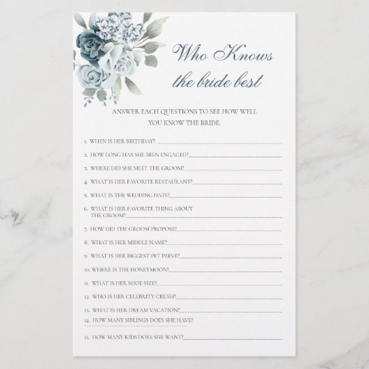 Papier Floral Qui Connaît La Mariée Meilleur Jeu (Devant)