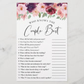 Papier Floral qui connaît le couple meilleur jeu de douch (Devant)