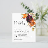 Papier Floral Red Fall Budget Douche nuptiale Invitation (Debout devant)