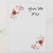 Papier floral rose (Devant / Derrière)