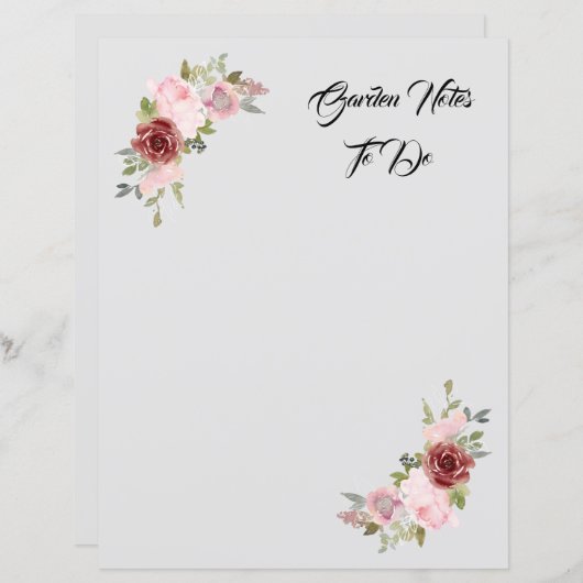 Papier floral rose (Devant / Derrière)