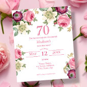 Papier Floral rose | 70e Invitation d'anniversaire du bud