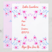 Papier Floral rose Accentué (Devant / Derrière)