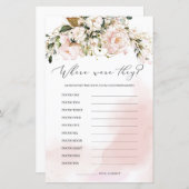 Papier Floral Rose Brut Où Ils Ont Joué Boho Bride (Devant / Derrière)