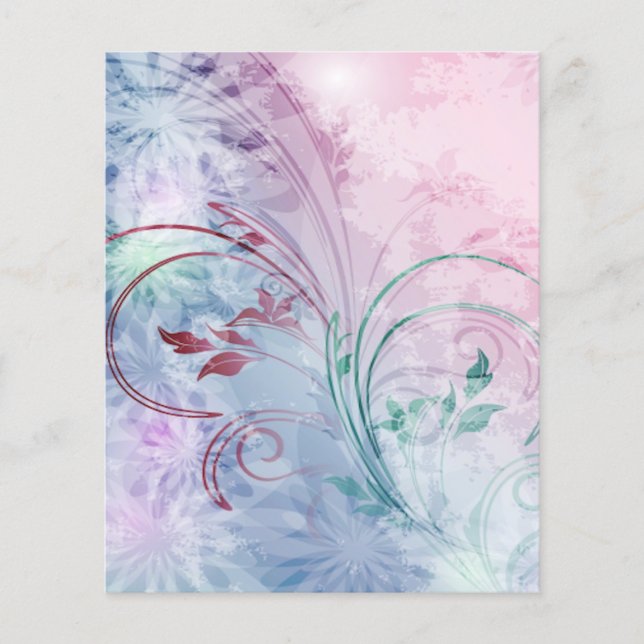 Papier Floral rose et bleu (Devant)