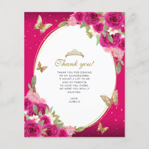 Papier Floral rose or Tiara Butterfly Quinceañera Photo