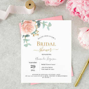 Papier Floral rose or verdure budget nuptiale douche