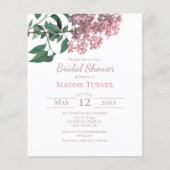 Papier Floral rose poussiéreux | Invitation de douche nup (Devant)