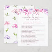 Papier Floral Rose Qui Connaît La Mariée Meilleur Jeu (Devant / Derrière)