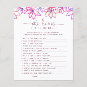 Papier Floral Rose Qui Connaît La Mariée Meilleur Jeu
