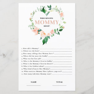 Papier Floral rose Qui connaît maman meilleur Baby shower