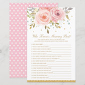 Papier Floral Rose Qui Connaît Maman Meilleur Jeu De Douc (Devant / Derrière)