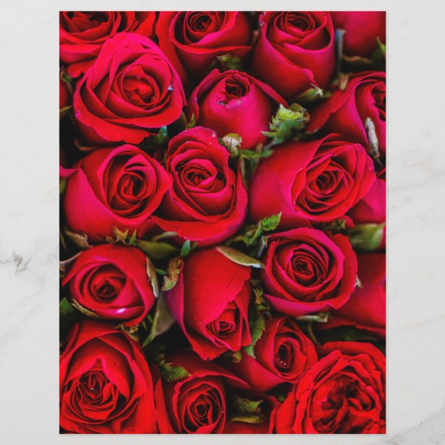 Papier Floral Roses rouges (Devant)