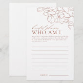 Papier Floral rouille qui suis I nuptiale douche jeu (Devant / Derrière)