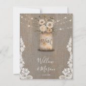 Papier Floral Rustic String Light Bridal Shower Invite (Dos)
