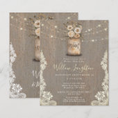 Papier Floral Rustic String Light Bridal Shower Invite (Devant / Derrière)