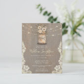 Papier Floral Rustic String Light Bridal Shower Invite (Debout devant)