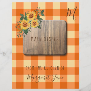 Papier Floral rustique ferme recette organisateur diviseu