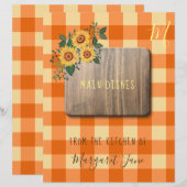 Papier Floral rustique ferme recette organisateur diviseu (Devant / Derrière)