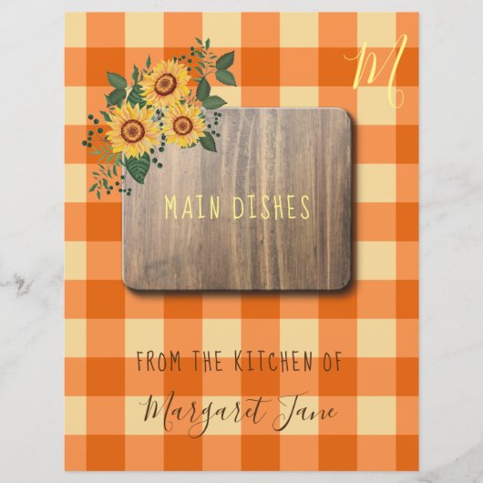 Papier Floral rustique ferme recette organisateur diviseu (Devant)