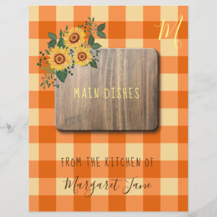Papier Floral rustique ferme recette organisateur diviseu