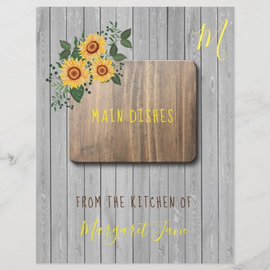 Papier Floral rustique ferme recette organisateur diviseu (Devant)