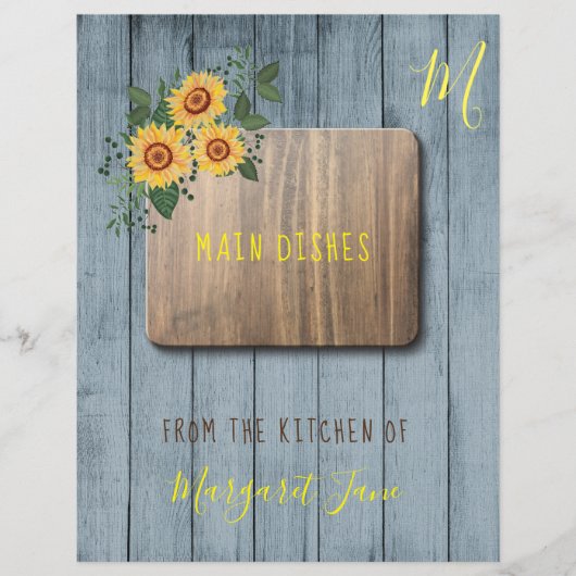 Papier Floral rustique pays recettes organisateur diviseu (Devant)