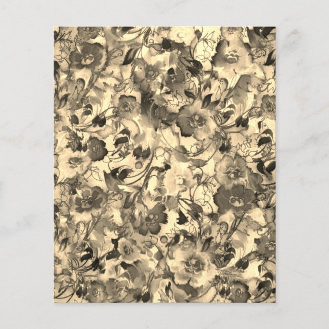 Papier Floral sépia (Devant)